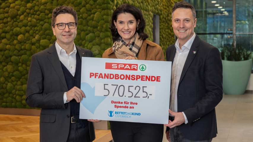 Pfandbonspenden bei Spar bringen über 570.000 Euro für „Rettet das Kind“