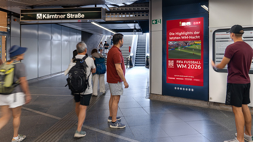 „Torparade“ von Gewista und ORF brachten die WM-Torszenen auf digitale Screens in fünf Bundesländern Österreichs
