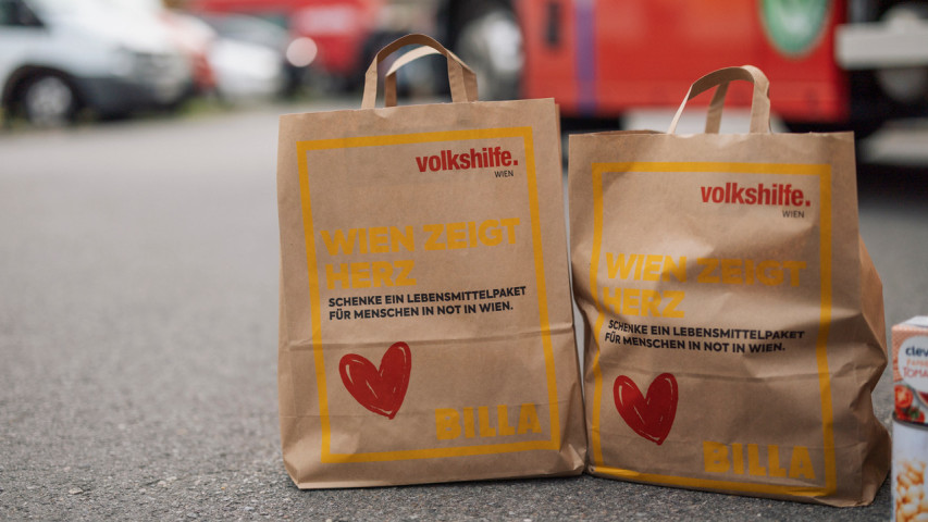 „Wien zeigt Herz“: Billa und Volkshilfe Wien starten Lebensmittel-Sammelaktion für Menschen in Not