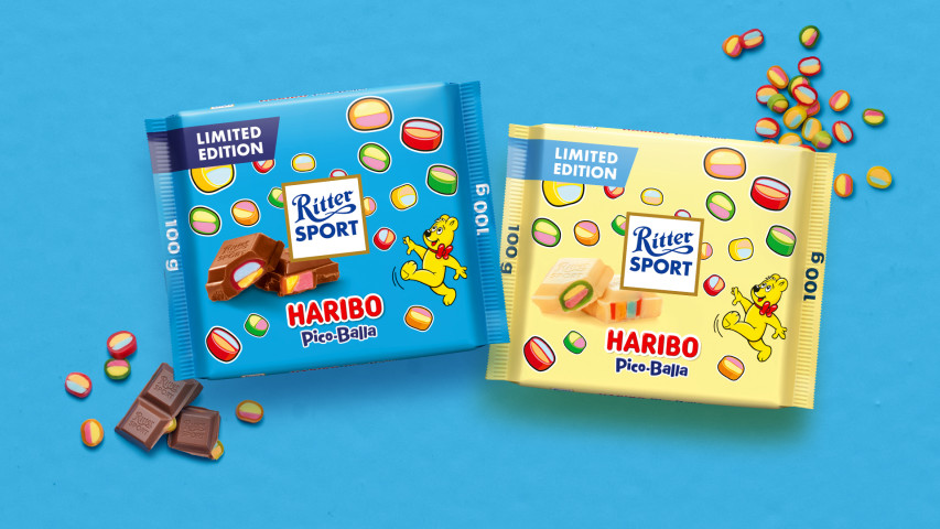 Ritter Sport und Haribo kombinieren Schokolade und Fruchtgummi