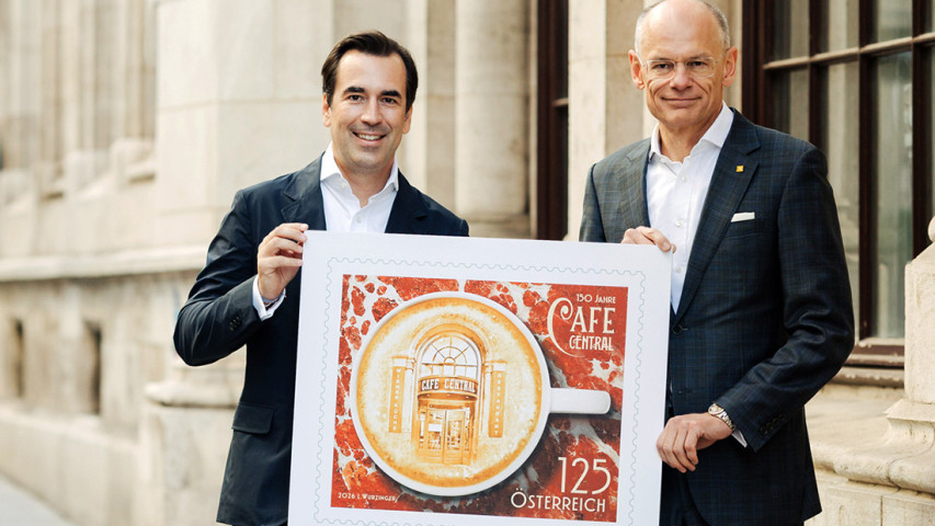 Briefmarke für Café Central