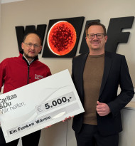 Heizungsspezialist Wolf unterstützt Caritas-Projekt „Ein Funken Wärme“ mit 5.000 Euro