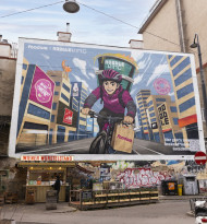 Anime-Mural von WARDA in der Josefstadt