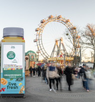LiveFresh und monitorwerbung inszenieren „Neujahrsvorsäfte“ am Riesenrad