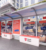 Stadt Wien und Gewista machen das Wohnangebot mit einem Touchscreen-Quiz am Opernring spielerisch erlebbar
